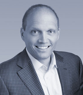 Black and White Photo of Chris Larson