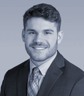 Black and White Photo of Connor Adams